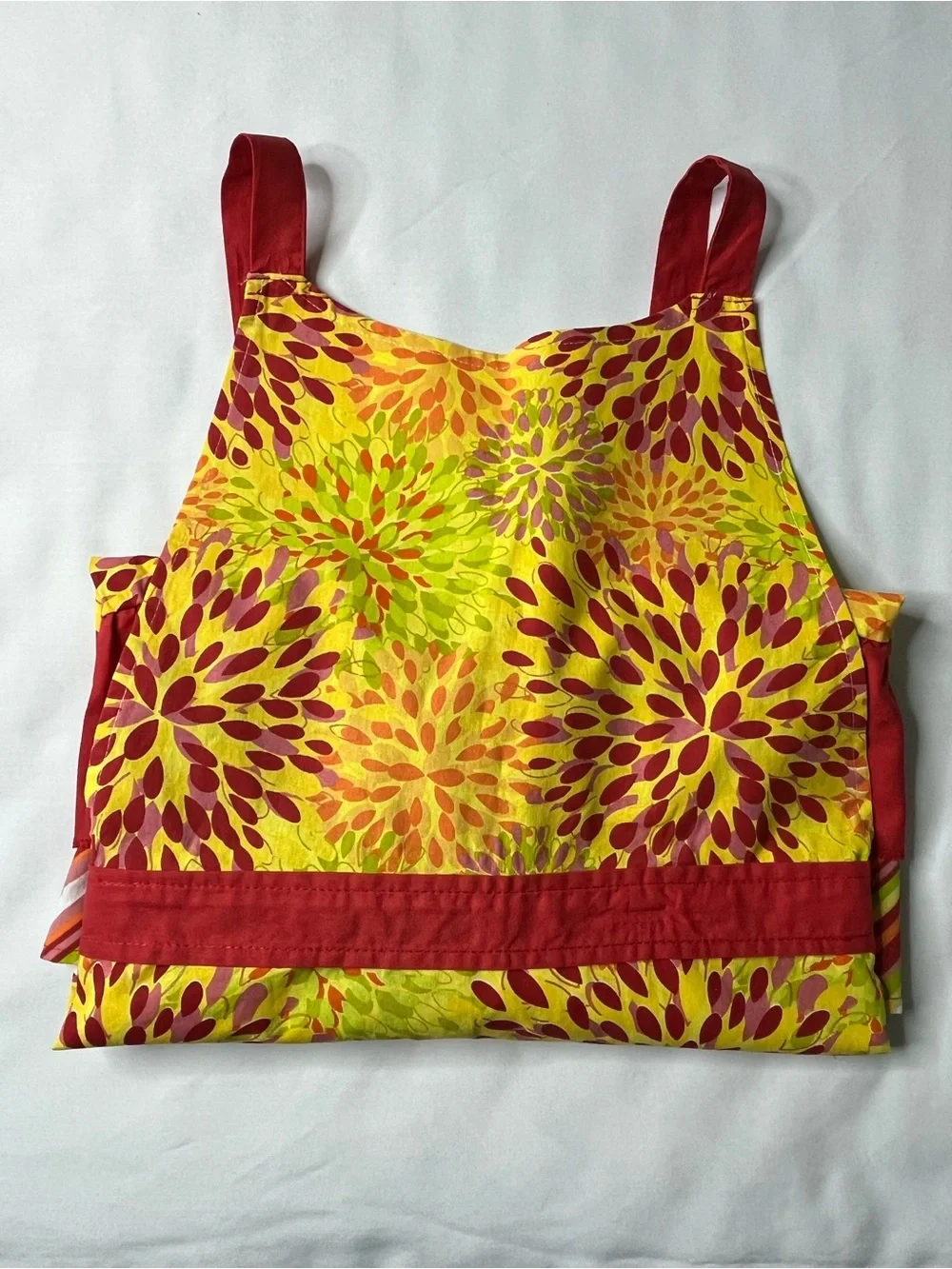 Fiesta Brand Yellow Floral Apron with Red Trim
